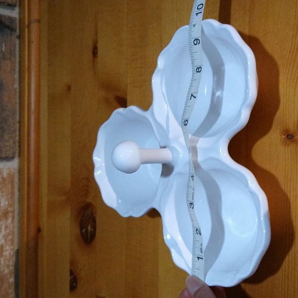 Portugal Pottery 3 Part Service Dish Service Tray white like new - Picture 7 of 15